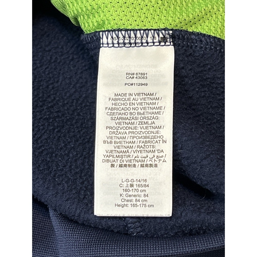 Seattle Seahawks Hoodie Boys Large 14/16 Blue Nike ThermaFit Pullover Sweatshirt - Picture 7 of 8
